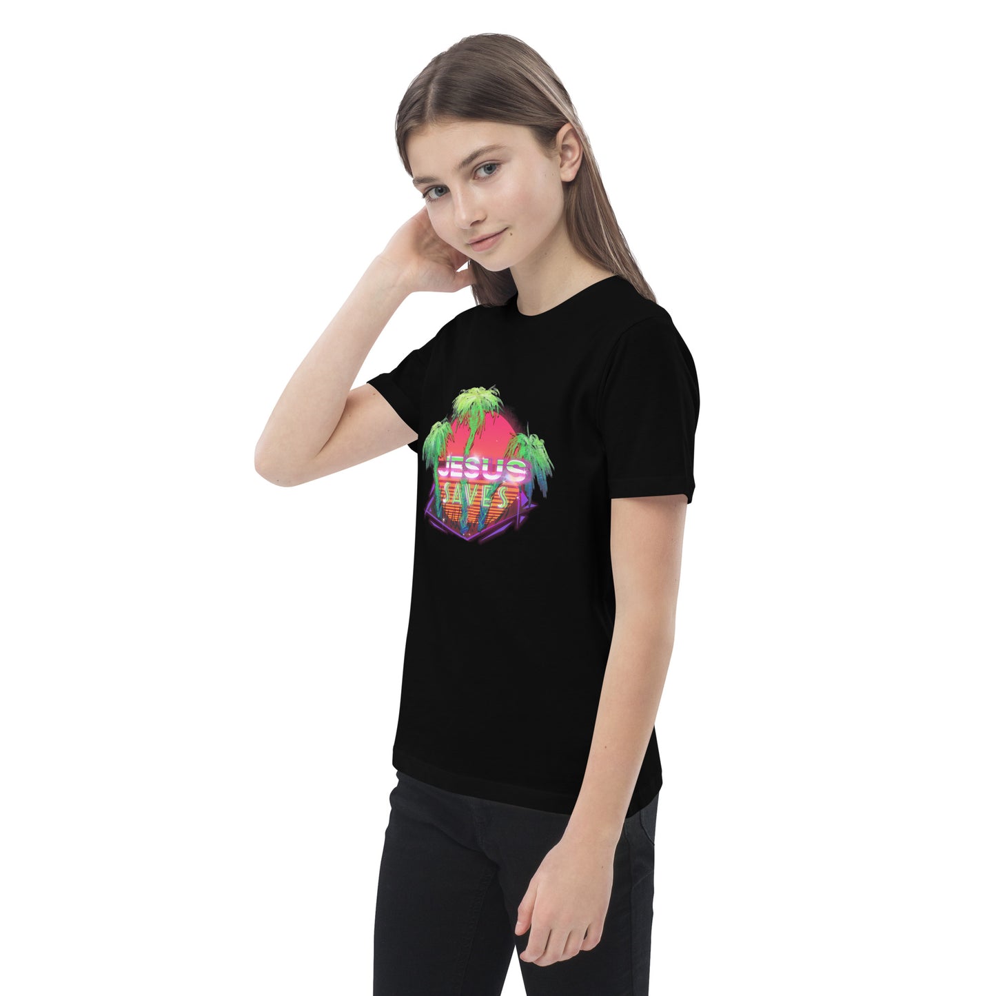 Organic Jesus Saves kids t-shirt