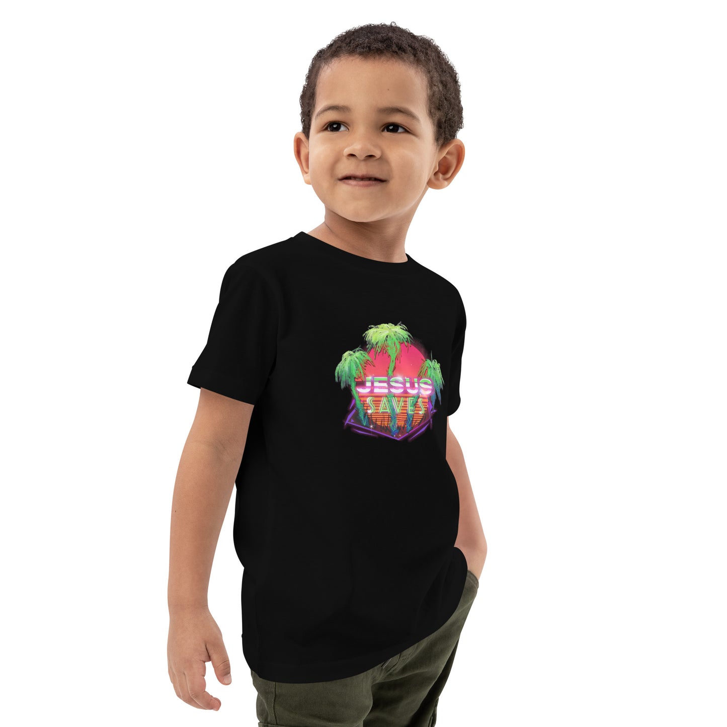 Organic Jesus Saves kids t-shirt